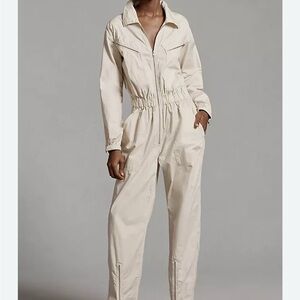 Zara Beige Utility Jumpsuit